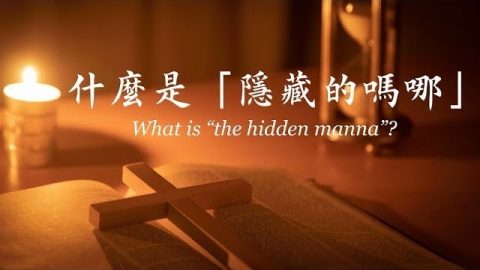 聖經書和書上面的十字架被旁邊的燭光照亮了