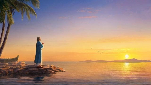 彼得站在海邊禱告