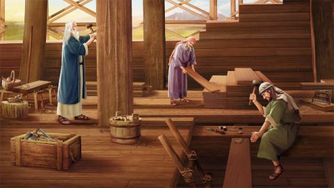 挪亞一家人造方舟